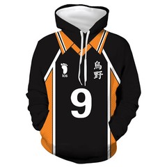 Haikyuu!! Hinata Shoyo Karasuno High School Hoodie Sweater Sweatshirt Cosplay