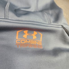 Under Armour Hoodie Men Large Combine Training All Season Gear Fleece Gray