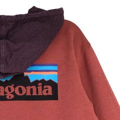 Patagonia Hoodie Mens S Organic Cotton Zip Up Two Tone Rust Plum Pullover Logo