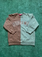 Supreme Fall/Winter 2018 Split Crewneck Sweatshirt Brown/Olive Green
