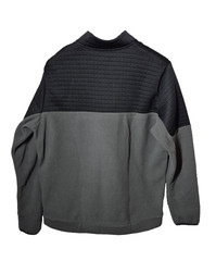 Adidas Fleece Pullover Mens Large Black Gray 1/4 Zip Mock Neck Two Tone HF6527