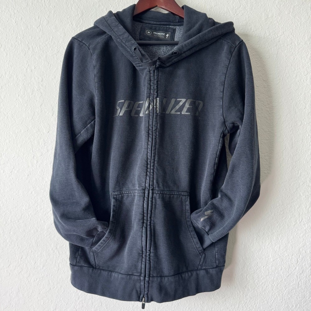 Specialized Mens Size M Legacy Wordmark Zip Up Cycling Hoodie Sweatshirt