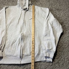 Vintage Hanes Hoodie Adult Mens L Grey Light Heather Full Zip Blank 90s Y2k