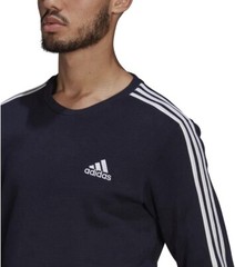 adidas Essentials Crew Mens Size Large Classic 3 Stripes Sweatshirt Legend Ink