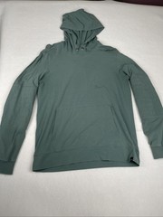 Prana Mens Organic Cotton Hoodie Green Van Graphic Pullover Sweatshirt Medium