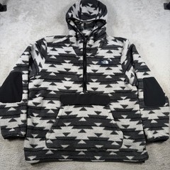 The North Face Hoodie Mens 2XL Black White Sherpa Aztec Fleece 1/2 Zip Pullover