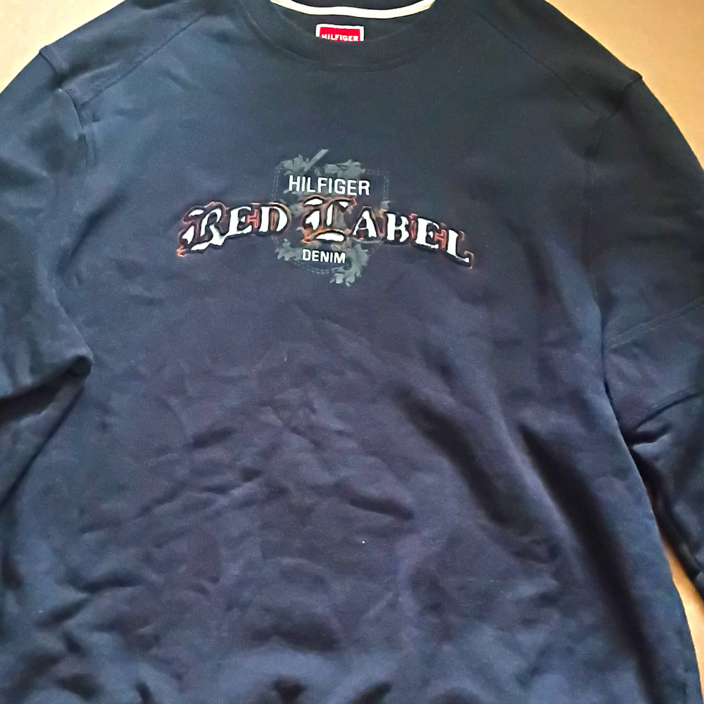 Tommy Hilfiger Denim Red Label Men’s 3XLT/3XGT Navy Graphic Crew Sweatshirt