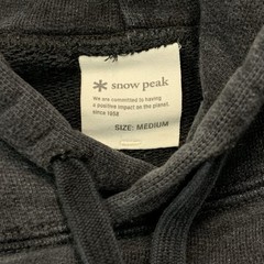 Snow Peak Hoodie Adult Size M Pullover Heavyweight Cotton Gray Kangaroo Pocket