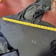 Black Under Armour Full Zip Up Hoodie Sz XL, Front Pockets, Hood String