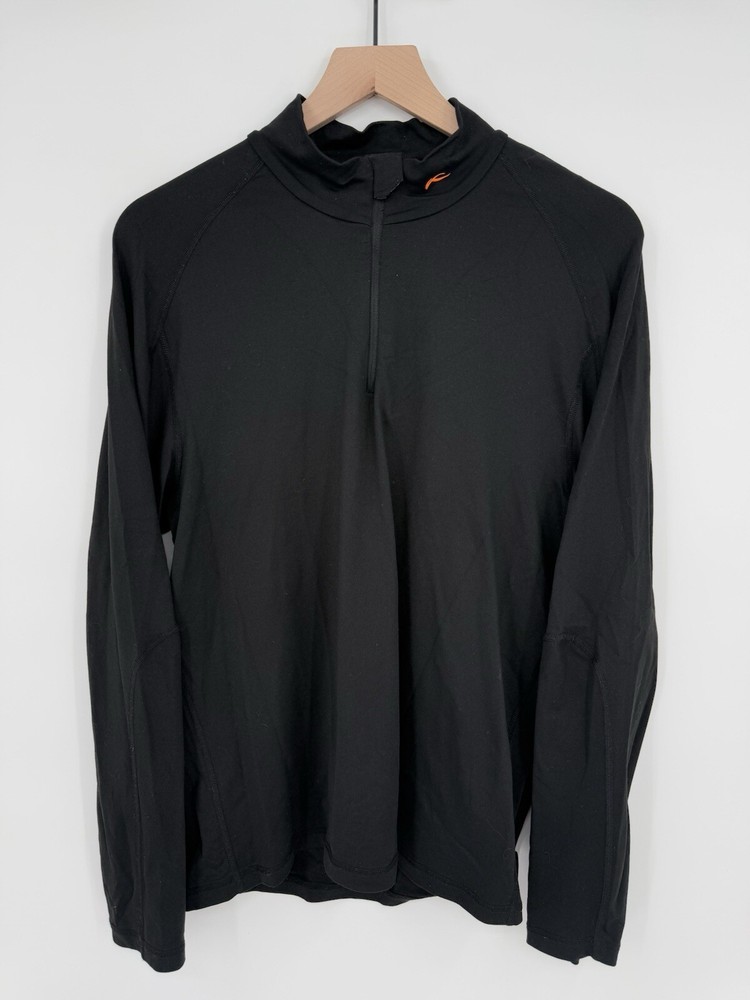 KJUS Sweater Men’s Medium Black 1/4 Zip Lightweight Performance Pullover Size 50