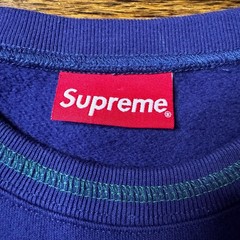 Supreme USA Colorblock Crewneck Sweatshirt Blue Purple Green Large Mens