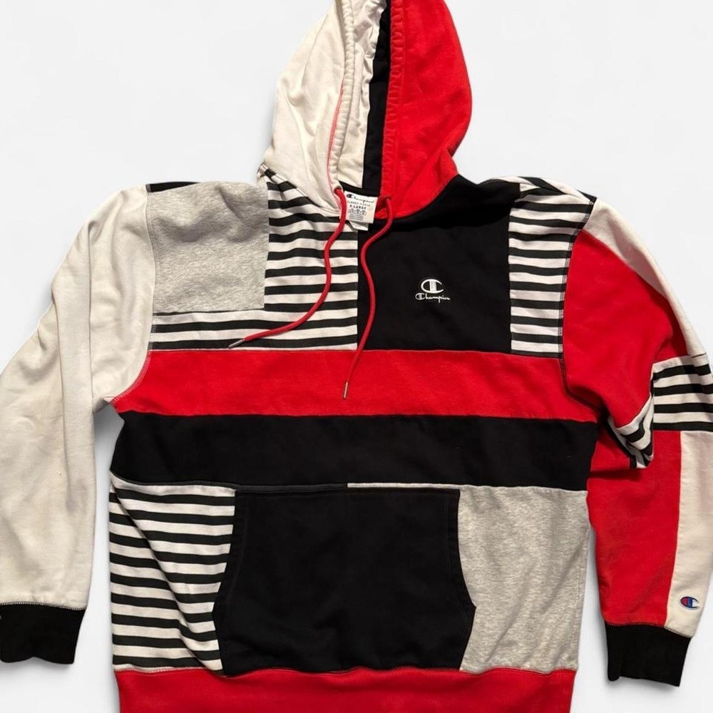 Champion tag color-block hoodie