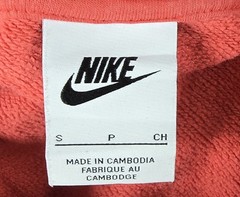 Nike Sweater Mens Small Coral Swoosh Logo Club Fleece Pullover Sweatshirt Hoodie