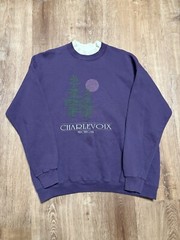 Vintage 90s Northern Michigan Crewneck Sweatshirt Nature Logo Purple Plum XL USA