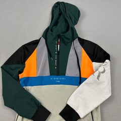 Vie + Riche Hoodie Medium Men Multicolor Colorblock Anorak 1/4 Zip Pullover M *