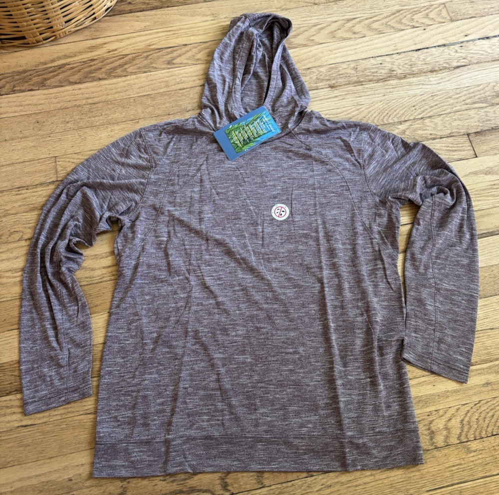 Insect Shield White Sierra Hood Pullover Sz XL Burgandy Bug Free Base Camp Shirt
