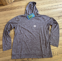 Insect Shield White Sierra Hood Pullover Sz XL Burgandy Bug Free Base Camp Shirt