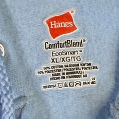Hanes ComfortBlend EcoSmart Full Zip Hoodie Light Blue Mens XL Sweatshirt 1096