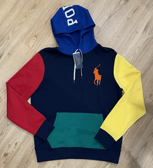 Polo Ralph Lauren Hoodie Sweatshirt Men’s Medium Big Pony Color Block NWT