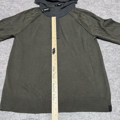 Express Pullover Hoodie Men’s Size Large Green Gray 1/4 zip with buttons