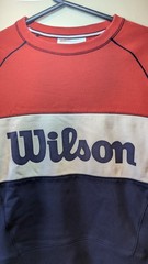 Wilson Color-Block Crewneck Sweatshirt Red/White/Navy – Med – Vintage Style