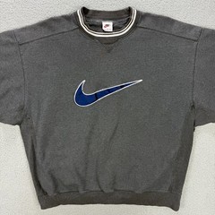 Vintage Nike Sweatshirt Mens Extra Large Grey Big Center Swoosh Stitched 1990s 1