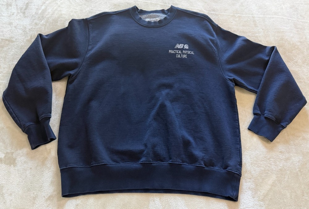 Carhartt Work In Progress WIP x New Balance Crewneck Sweatshirt Blue sz L RARE!