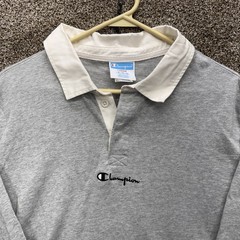 Champion Collared 1/4 Button Pullover Sweatshirt Gray Mens Large NWT
