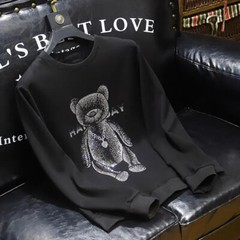 New Men Luxury Diamond Bear Rhinestones Fashion Black High Quality 4 Colors
