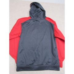 Badger Sport Mens Performance Hoodie Charcoal Red Colorblock Sweatshirt Medium