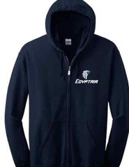 Egypt Air Logo Full Zip Hoodie Retro Egyptian Airline African Hooded Sweatshirt
