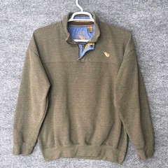 Macks Prairie Wings Mens XL Quarter Zip Pullover Sweatshirt Olive Green Hunting