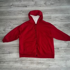 Old Navy Mens XXL Red Sherpa Lined Zip Up Hoodie Sweatshirt Jacket