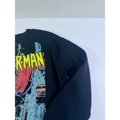 Marvel Spider-Man Crewneck Sweatshirt Black Embroidered Graphic Medium