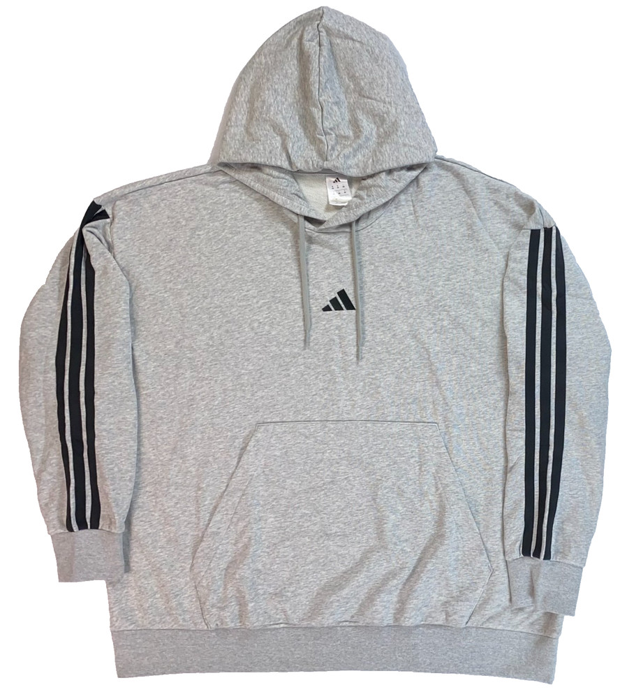 Men’s Adidas Essentials Fleece 3-Stripes Sweatshirt Pullover Hoodie Size 4XL