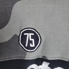 EUC STAPLE Camo Hoodie Size M Logo GOOD LUCK FEAR NONE POSTIVE SOCIAL CONTAGION