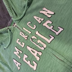 American Eagle Outfitters Men’s Green Full Zip Fleece Hoodie Pockets L