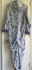 Harry Potter Hogwarts Fleece Bodysuit Pajamas Size Large