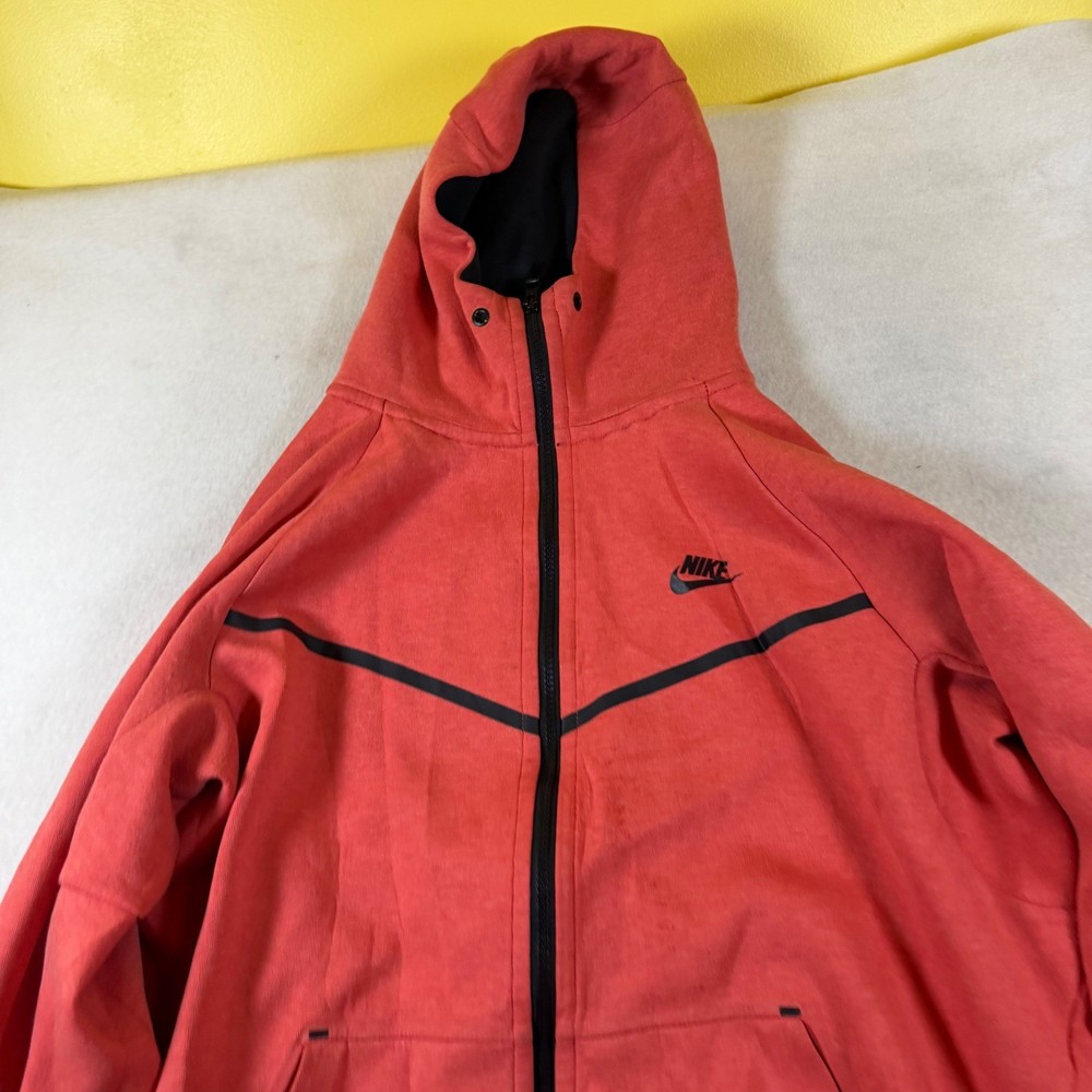 Nike Tech Fleece Full Zip Hoodie Mens Large Red Coral Chevron Windrunner Jacket