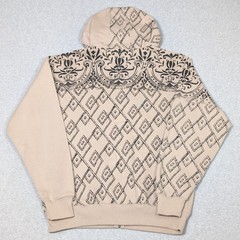 VTG Y2K Sapphire Lounge Full Zip Hoodie Size Large Embroidered Skull Skater