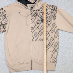 VTG Y2K Sapphire Lounge Full Zip Hoodie Size Large Embroidered Skull Skater