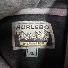 Burlebo Hoodie Sweatshirt Mens XL Gray Pullover Fleece Duck Camo Back Graphic