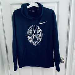 Nike Football Men’s Hoodie Size Medium Fleece Lined Big Logo Pullover Active