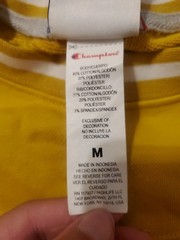 Champion Mens Size Medium BAGGY Varsity Crewneck Sweatshirt Yellow Y2K Sz M