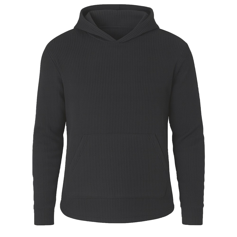 Men’s Waffle Knit Thermal Pullover Hoodie- Warm, Cozy, Casual Wear (Size- S-3XL)