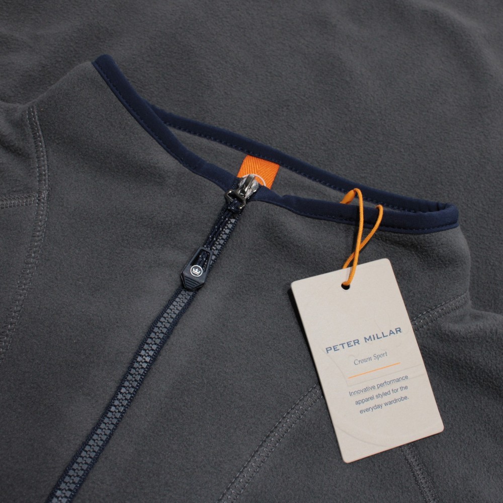 Peter Millar NWT 1/4 Zip Pullover Sweatshirt Size S Iron Gray 100% Polyester