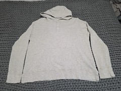 Todd Snyder Light Heather Gray Pullover Henley Hoodie Lightweight Sweatshirt LG