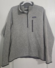 PATAGONIA Microfleece 1/4 Zip Pullover Sweatshirt Light Gray M for fall, Winter