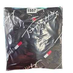 VTG Tommy Hilfiger Medium All Over Print Script Logo Hoodie Black White Red