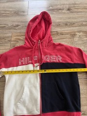 Tommy Hilfiger Sport Colorblock Full-Zip Hoodie Sweatshirt Red White Navy Blue